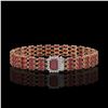 Image 1 : 28.74 ctw Ruby & Diamond Bracelet 14K Rose Gold - REF-318W2H