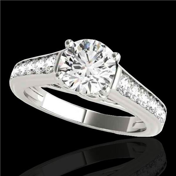 1.5 ctw Certified Diamond Solitaire Ring 10k White Gold - REF-204H5R