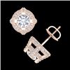 Image 3 : 2.75 ctw VS/SI Diamond Micro Pave Stud Earrings 18k Rose Gold - REF-320A2N