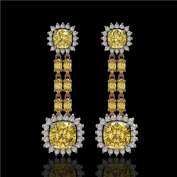 19.46 ctw Citrine & Diamond Earrings 14K Rose Gold - REF-235K3Y