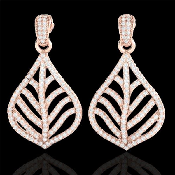 2.50 ctw Micro Pave VS/SI Diamond Earrings Designer 14k Rose Gold - REF-221X8A