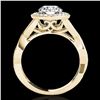 Image 2 : 2 ctw Certified Diamond Solitaire Halo Ring 10k Yellow Gold - REF-259H3R