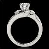 Image 2 : 1.5 ctw Certified Diamond Bypass Solitaire Ring 10k White Gold - REF-204K5Y