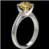 Image 3 : 2.50 ctw Certified Intense Yellow Diamond Solitaire Ring 10k White Gold - REF-564K5Y