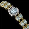 Image 2 : 14.44 ctw Aquamarine & Diamond Bracelet 14K Yellow Gold - REF-263K6Y