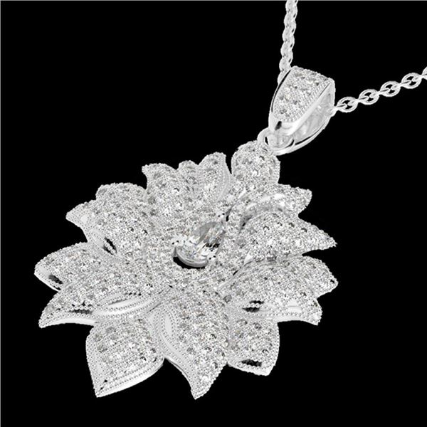 3 ctw Micro Pave VS/SI Diamond Designer Necklace 18k White Gold - REF-429F5M