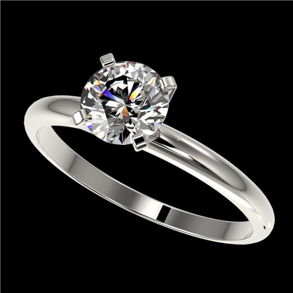 1.01 ctw Certified Quality Diamond Engagment Ring 10k White Gold - REF-124R4K