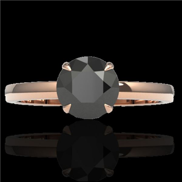 2 ctw Black Diamond Designer Engagment Ring 14k Rose Gold - REF-83W6H