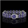 Image 2 : 21.83 ctw Sapphire & Diamond Bracelet 14K White Gold - REF-270A2N