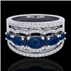 Image 1 : 2.25 ctw Sapphire & Micro Pave VS/SI Diamond Designer Ring 10k White Gold - REF-81G8W