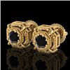 Image 1 : 1.11 ctw Fancy Black Diamond Art Deco Stud Earrings 18k Yellow Gold - REF-100M2G