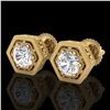 Image 1 : 1.07 ctw VS/SI Diamond Solitaire Art Deco Stud Earrings 18k Yellow Gold - REF-218A2N