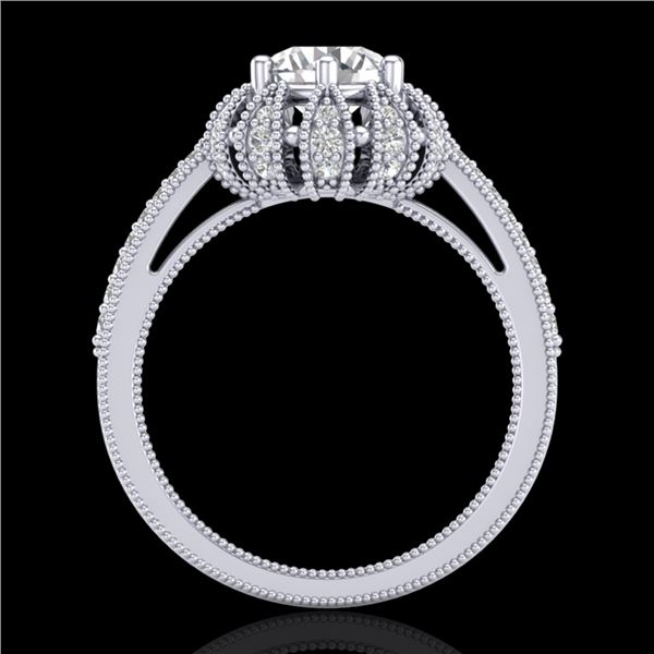 1.65 ctw VS/SI Diamond Art Deco Micro Pave Ring 18k White Gold - REF-427N3F