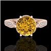 Image 2 : 2.2 ctw Intense Fancy Yellow Diamond Art Deco Ring 18k Rose Gold - REF-490A9N