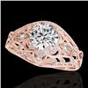 Image 1 : 1.36 ctw Certified Diamond Solitaire Antique Ring 10k Rose Gold - REF-197F8M