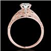 Image 2 : 1.36 ctw Certified Diamond Solitaire Antique Ring 10k Rose Gold - REF-197F8M