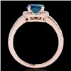 Image 2 : 1.4 ctw SI Certified Fancy Blue Diamond Solitaire Halo Ring 10k Rose Gold - REF-129R5K