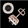 Image 3 : 1.69 ctw Fancy Black Diamond Art Deco Stud Earrings 18k Rose Gold - REF-121A8N