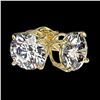 Image 3 : 2.03 ctw Certified Quality Diamond Stud Earrings 10k Yellow Gold - REF-256M3G