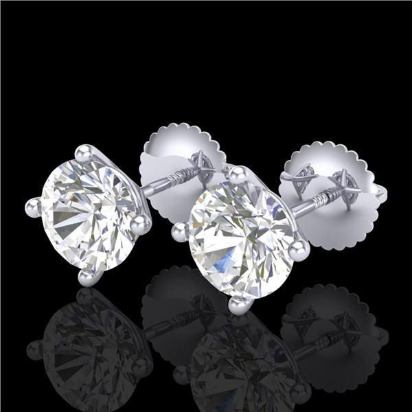 2 ctw VS/SI Diamond Solitaire Art Deco Stud Earrings 18k White Gold - REF-483H5R