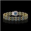 Image 3 : 17.87 ctw London Topaz & Diamond Bracelet 14K Yellow Gold - REF-178Y2X