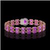 Image 3 : 24.82 ctw Amethyst & Diamond Bracelet 14K Rose Gold - REF-218N2F