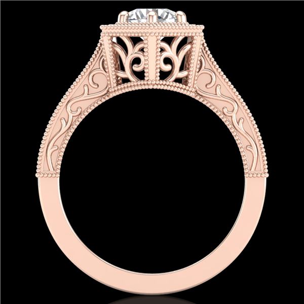 0.77 ctw VS/SI Diamond Art Deco Ring 18k Rose Gold - REF-172H8R