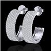 Image 1 : 4.50 ctw Micro Pave VS/SI Diamond Earrings 14k White Gold - REF-292H5R
