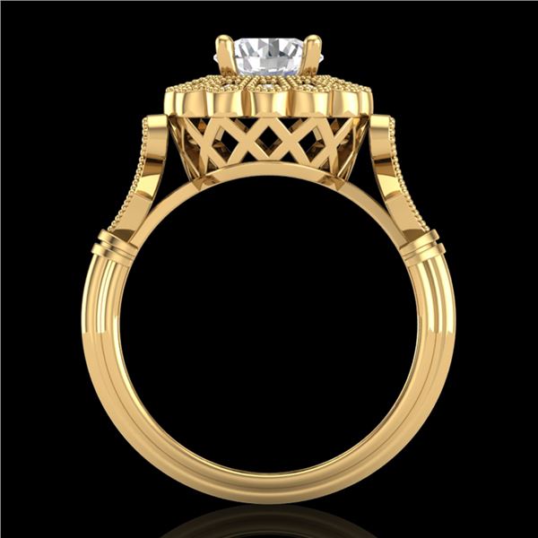 1.2 ctw VS/SI Diamond Solitaire Art Deco Ring 18k Yellow Gold - REF-345N2F
