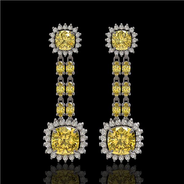 19.46 ctw Citrine & Diamond Earrings 14K White Gold - REF-235H3R