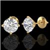 Image 2 : 2.5 ctw VS/SI Diamond Solitaire Art Deco Stud Earrings 18k Yellow Gold - REF-601Y4X
