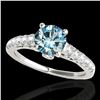1.5 ctw SI Certified Fancy Blue Diamond Solitaire Ring 10k White Gold - REF-135N2F