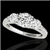 1.75 ctw Certified Diamond 3 Stone Ring 10k White Gold - REF-177A3N