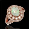 3.93 ctw Certified Opal & Diamond Victorian Ring 14K Rose Gold - REF-149R3K