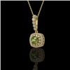 Image 1 : 2.25 ctw Tourmaline & Diamond Victorian Necklace 14K Yellow Gold - REF-81M3G