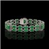 Image 1 : 20.99 ctw Emerald & Diamond Bracelet 14K White Gold - REF-263R6K