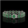 Image 2 : 20.99 ctw Emerald & Diamond Bracelet 14K White Gold - REF-263R6K