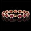Image 2 : 30.06 ctw Ruby & Diamond Micro Pave Halo Bracelet 10k Rose Gold - REF-368W5H