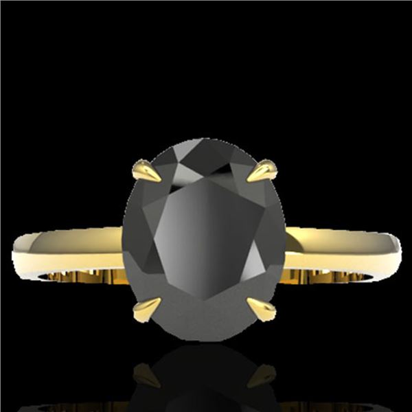 5 ctw Black Diamond Designer Ring 18k Yellow Gold - REF-161K8Y