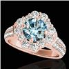 Image 1 : 2.16 ctw SI Certified Fancy Blue Diamond Halo Ring 10k Rose Gold - REF-166N4F
