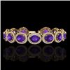 Image 1 : 24 ctw Amethyst & Micro Pave VS/SI Diamond Bracelet 10k Yellow Gold - REF-360R2K