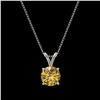 Image 3 : 1.03 ctw Certified Intense Yellow Diamond Necklace 10k White Gold - REF-165W8H