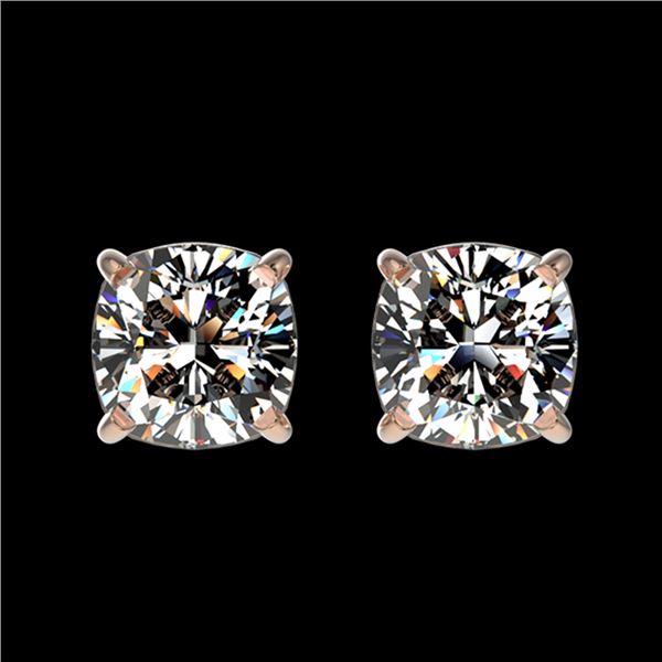1 ctw Certified VS/SI Quality Cushion Diamond Stud Earrings 10k Rose Gold - REF-120K3Y