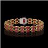 Image 3 : 19.57 ctw Ruby & Diamond Bracelet 14K Yellow Gold - REF-263M6G