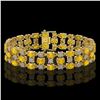 Image 1 : 12.7 ctw Fancy Citrine & Diamond Row Bracelet 10K Yellow Gold - REF-209N3F