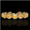 Image 1 : 24 ctw Citrine & Micro Pave VS/SI Diamond Bracelet 10k Yellow Gold - REF-360K2Y