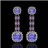 Image 1 : 20.06 ctw Tanzanite & Diamond Earrings 14K Rose Gold - REF-469N6F