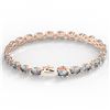 Image 3 : 20 ctw Aquamarine Eternity Designer Bracelet 14k Rose Gold - REF-178Y2X