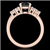 Image 3 : 2.1 ctw Fancy Black Diamond Engagment Ring 18k Rose Gold - REF-125M5G