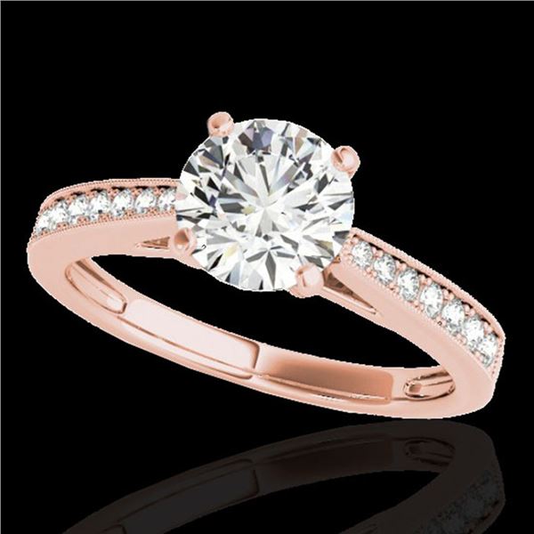 1.25 ctw Certified Diamond Solitaire Ring 10k Rose Gold - REF-188H2R